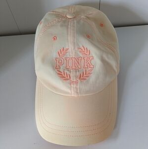 Victoria's Secret PINK Crest Embroidered Adjustable Cap/Hat Peach